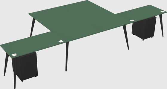 Shared l-shaped office desk system