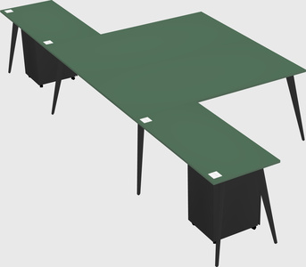 Shared l-shaped office desk system