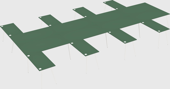 Shared l-shaped office desk system
