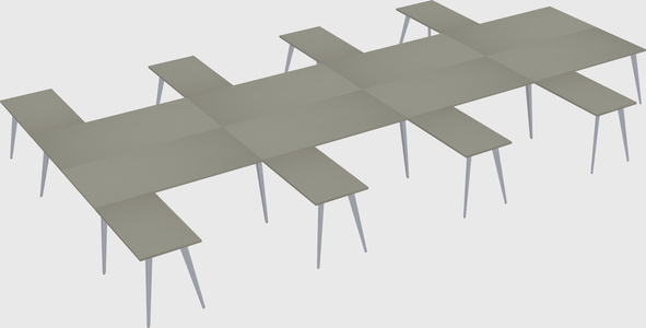 Shared l-shaped office desk system