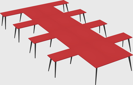 Shared l-shaped office desk system
