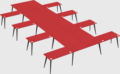 Shared l-shaped office desk system