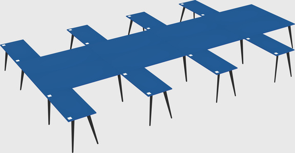 Shared l-shaped office desk system