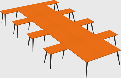 Shared l-shaped office desk system