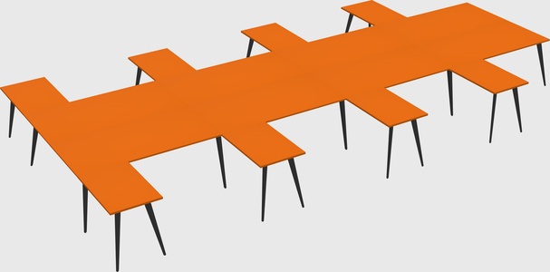 Shared l-shaped office desk system