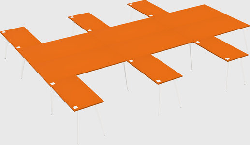 Shared l-shaped office desk system