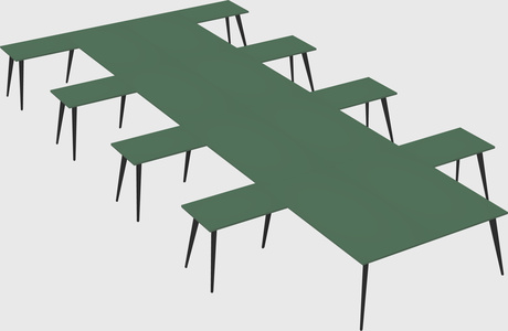 Shared l-shaped office desk system