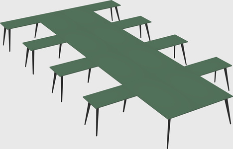 Shared l-shaped office desk system
