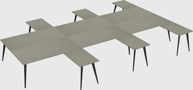 Shared l-shaped office desk system