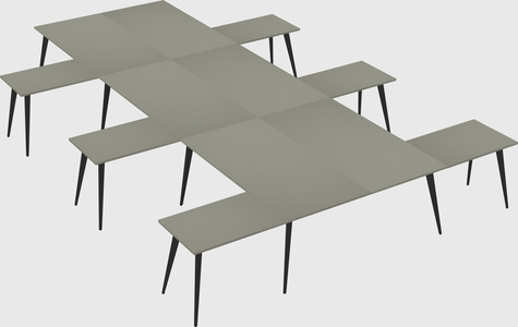 Shared l-shaped office desk system