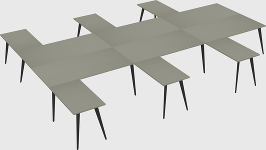 Shared l-shaped office desk system