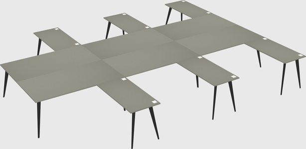 Shared l-shaped office desk system