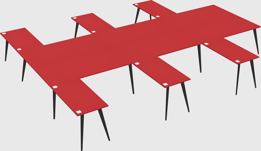 Shared l-shaped office desk system
