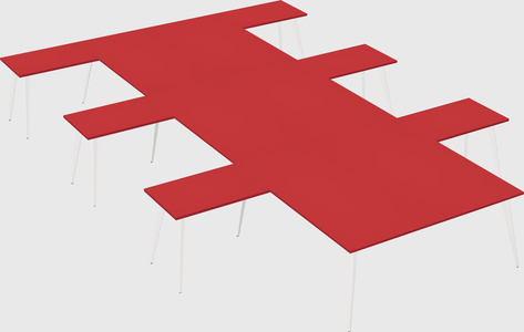 Shared l-shaped office desk system