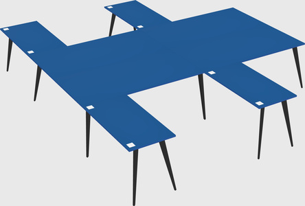 Shared l-shaped office desk system