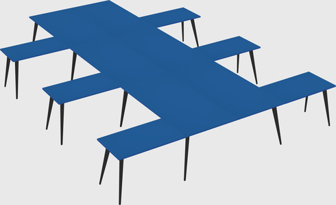 Shared l-shaped office desk system