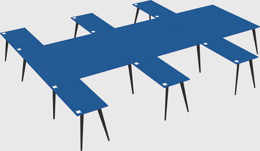 Shared l-shaped office desk system
