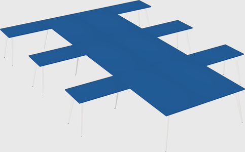 Shared l-shaped office desk system