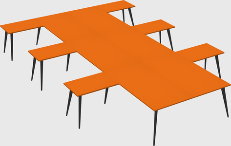 Shared l-shaped office desk system