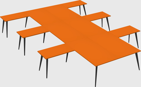 Shared l-shaped office desk system