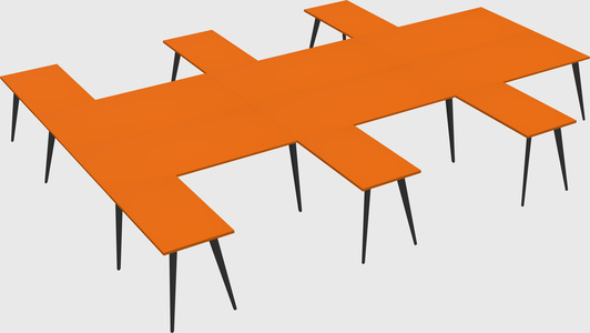 Shared l-shaped office desk system