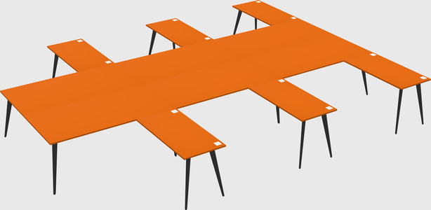 Shared l-shaped office desk system