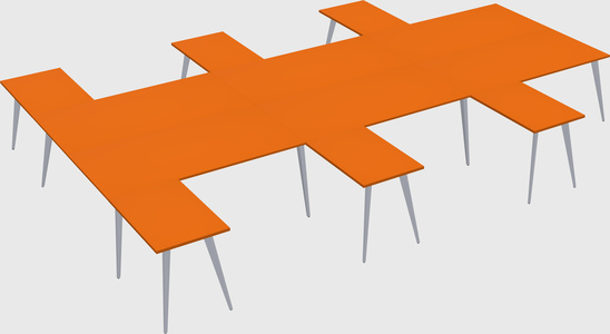 Shared l-shaped office desk system