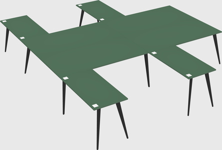 Shared l-shaped office desk system