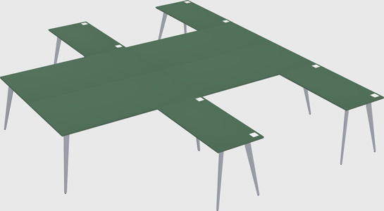 Shared l-shaped office desk system