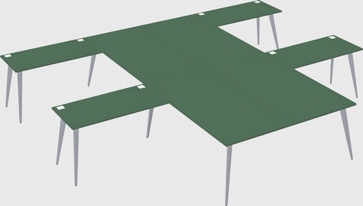 Shared l-shaped office desk system