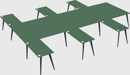 Shared l-shaped office desk system