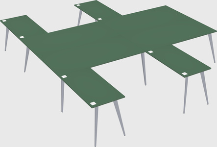 Shared l-shaped office desk system