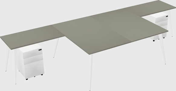 Shared l-shaped office desk system