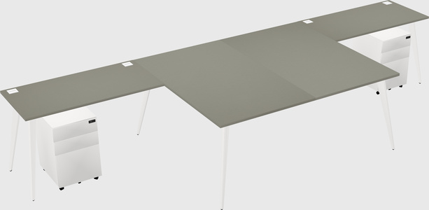 Shared l-shaped office desk system