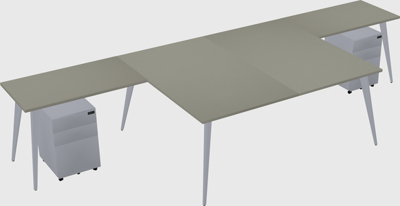 Shared l-shaped office desk system