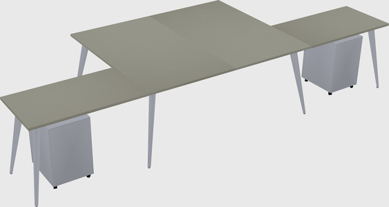 Shared l-shaped office desk system