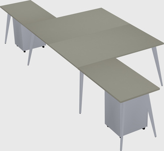 Shared l-shaped office desk system