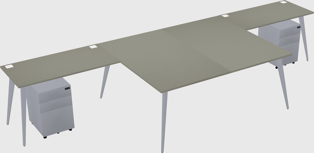 Shared l-shaped office desk system