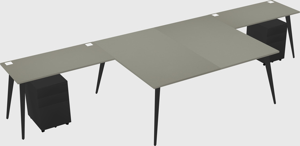 Shared l-shaped office desk system