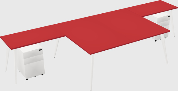 Shared l-shaped office desk system
