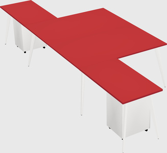 Shared l-shaped office desk system