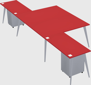 Shared l-shaped office desk system