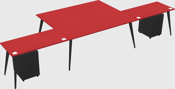 Shared l-shaped office desk system