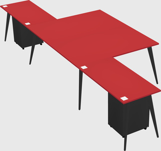 Shared l-shaped office desk system