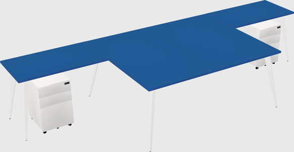 Shared l-shaped office desk system