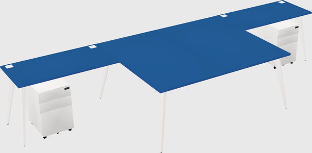 Shared l-shaped office desk system
