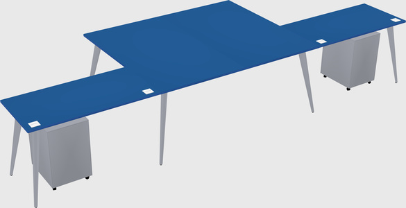 Shared l-shaped office desk system