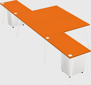 Shared l-shaped office desk system