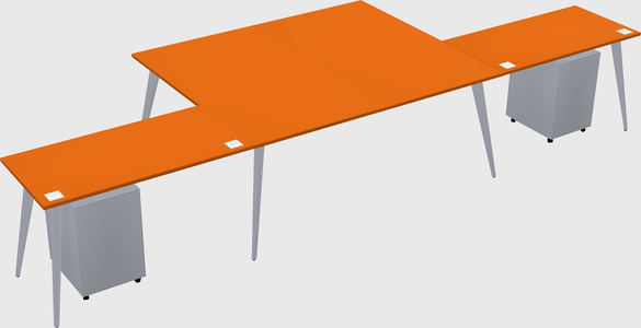 Shared l-shaped office desk system