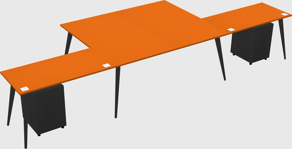 Shared l-shaped office desk system